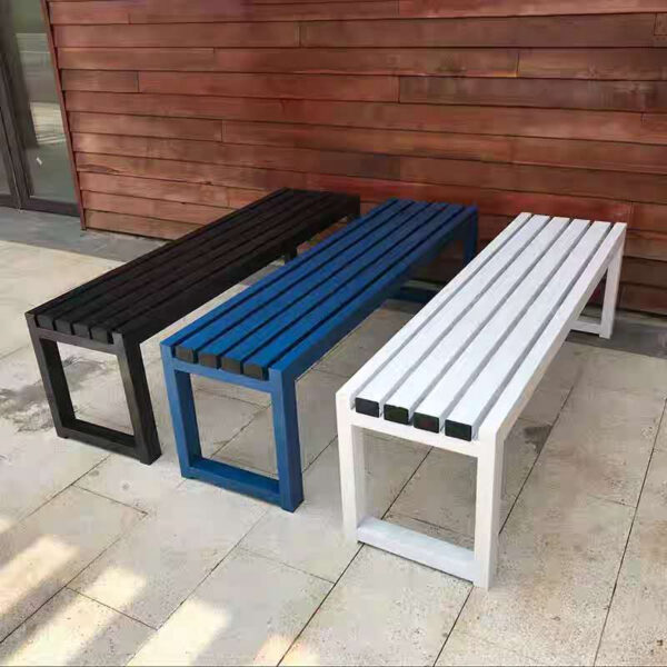 Backless Slatted Patio Bench