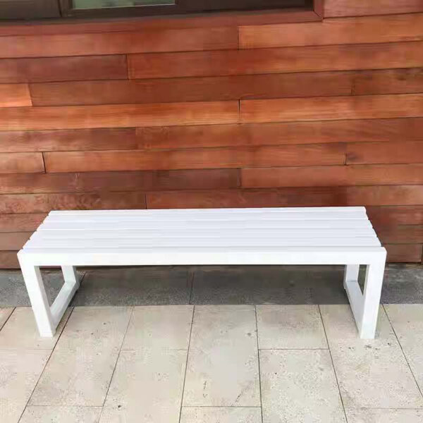 Backless Slatted Patio Bench
