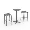 Commercial Outdoor Metal Bar Table and Backless Stool Set