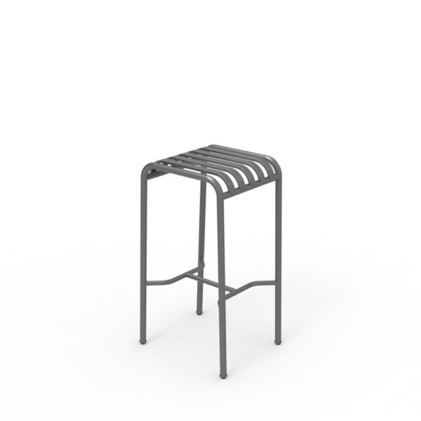 Commercial Outdoor Metal Bar Table and Backless Stool Set