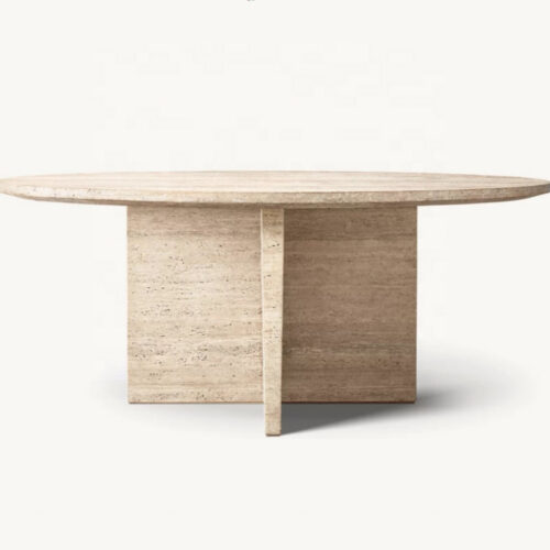 Mesa de jantar em betão com base em painéis