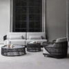 Cord-Style Cushioned Lounge Armchair