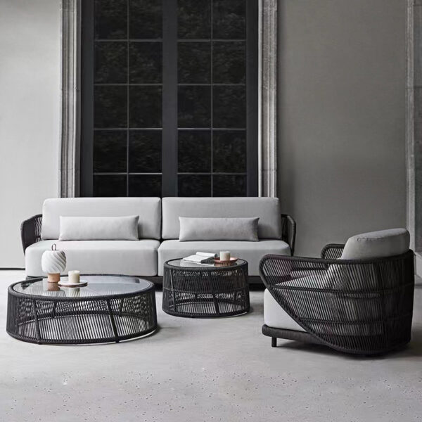 Cord-Style Cushioned Lounge Armchair