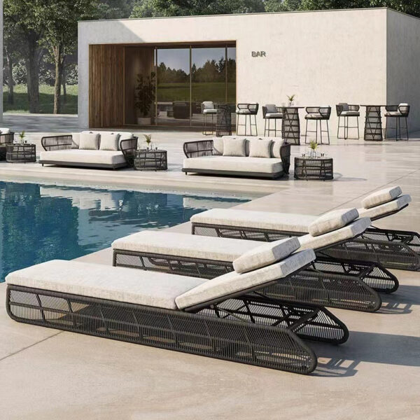 Cord-Style Cushioned Lounge Armchair