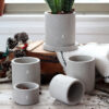 Gray Cylindrical Plant Pots
