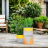 Gray Cylindrical Plant Pots