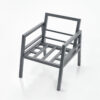 Gray Metal Outdoor Dining Armchair with Cushions Gray Metal Outdoor Dining Armchair with Cushions