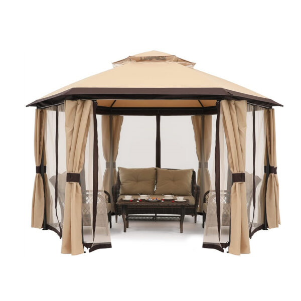 Sechseckiger Pavillon mit Soft-Top-Dach