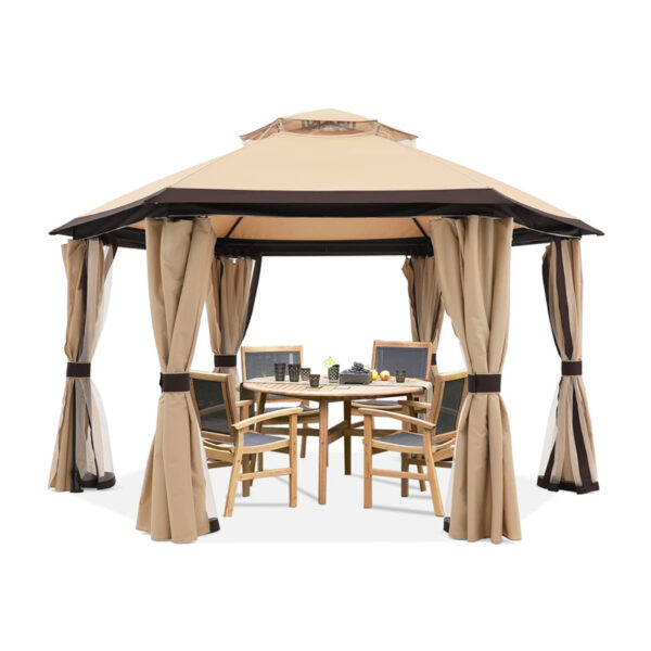 Sechseckiger Pavillon mit Soft-Top-Dach