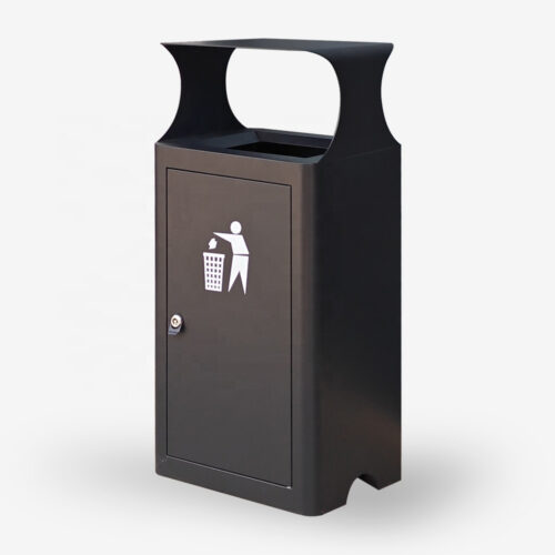 Hooded Trash Receptacle