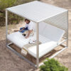 Gartenpavillons mit Metallgestell und Lamellenüberdachung