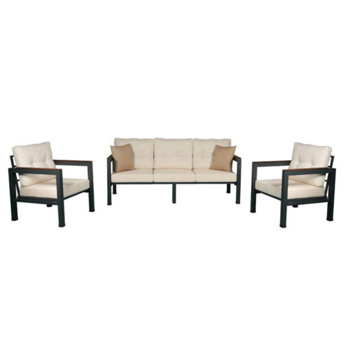 Metal & Wood Outdoor Patio Furniture Lounge