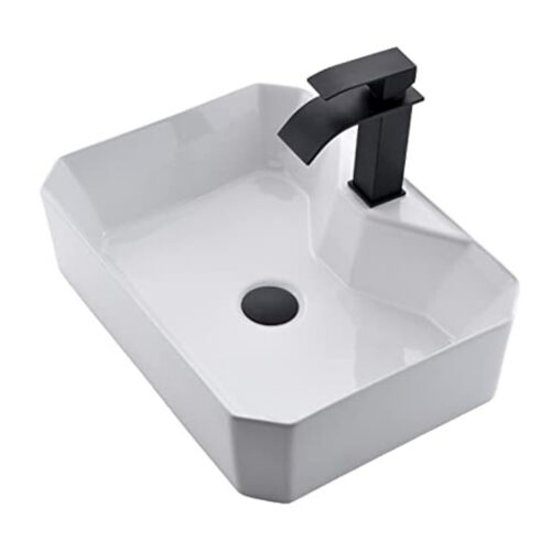 Lavabo de encimera blanco moderno tipo cuenco
