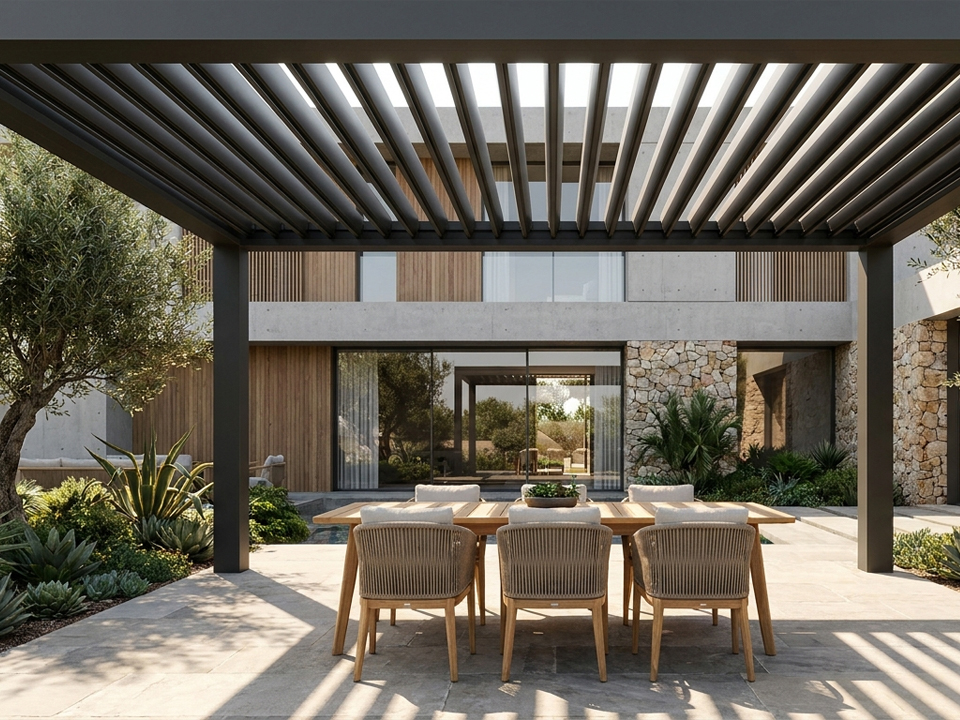 تصميم البرجولة المزودة بمحرك: تنسيق أجهزة التحكم والملحقات 3 تصميم البرجولة المزودة بمحرك