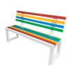 Banco de parque para exterior com ripas multicoloridas