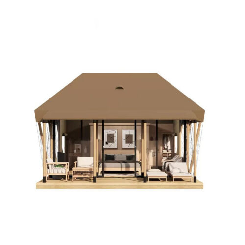 Safari-Glamping-Zelt mit überdachter Veranda für gewerbliche Käufer