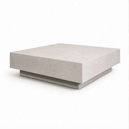Mesa de centro de exterior con base cuadrada