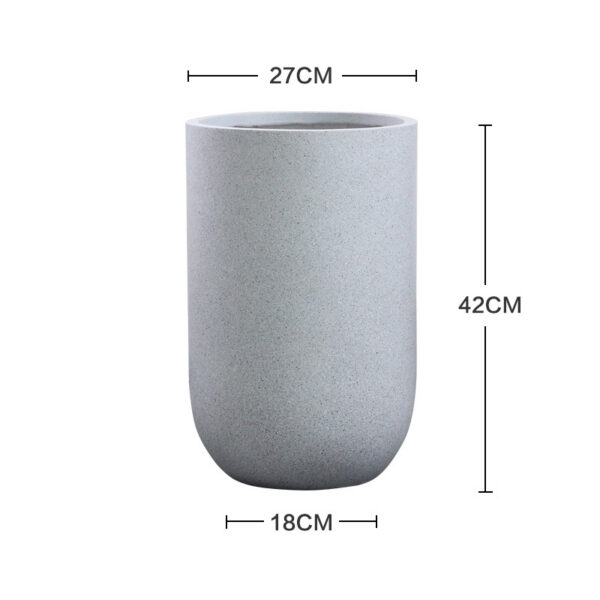 Tall Speckled Gray Cylindrical Planter for Trade Sourcing