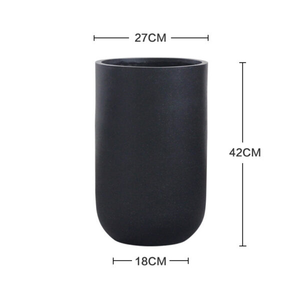 Tall Speckled Gray Cylindrical Planter for Trade Sourcing