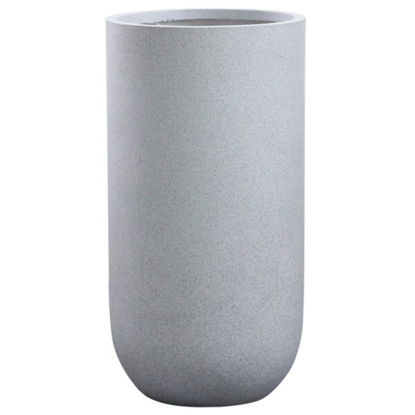 Tall Speckled Gray Cylindrical Planter for Trade Sourcing