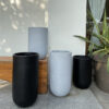 Tall Speckled Gray Cylindrical Planter for Trade Sourcing
