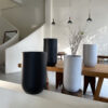 Tall Speckled Gray Cylindrical Planter for Trade Sourcing