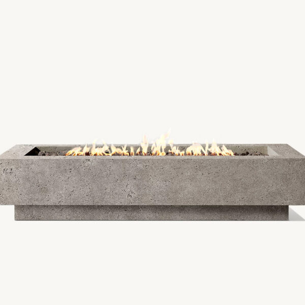 Wholesale Rectangular Linear Fire Pit with Recessed Base