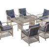 Wholesale Woven Patio Dining Set with Cushioned Armchairs