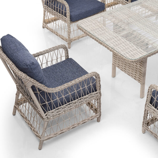 Wholesale Woven Patio Dining Set with Cushioned Armchairs