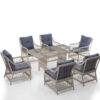 Wholesale Woven Patio Dining Set with Cushioned Armchairs