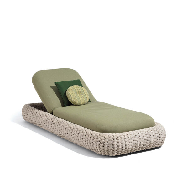 Woven Base Cushioned Patio Sun Lounger